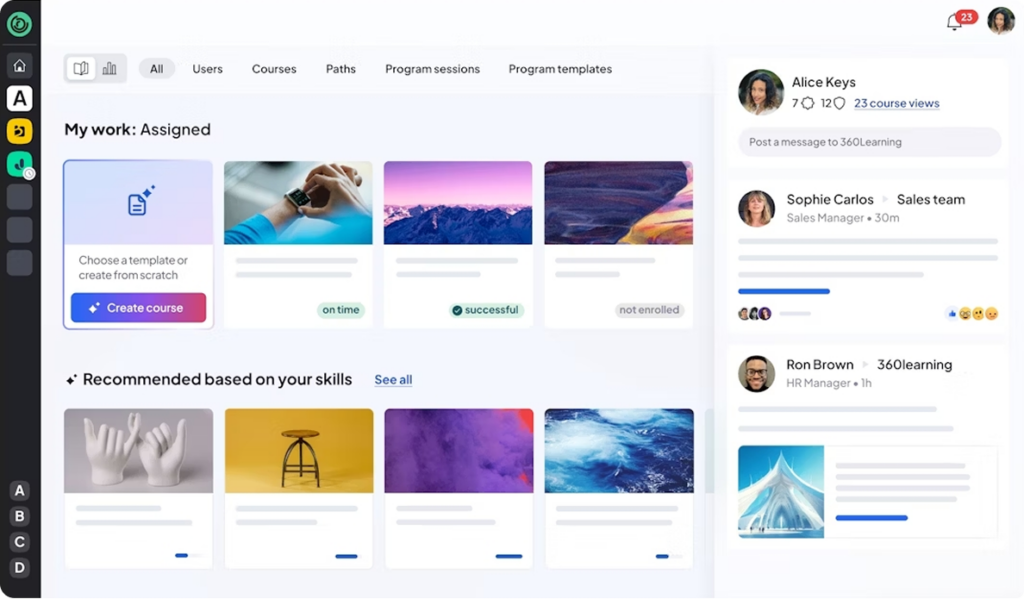 360Learning LMS pour les formations en ligne 360Learning