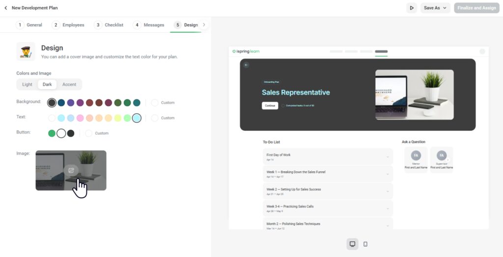 Ispring Module Meet the Development Plans module in iSpring LMS