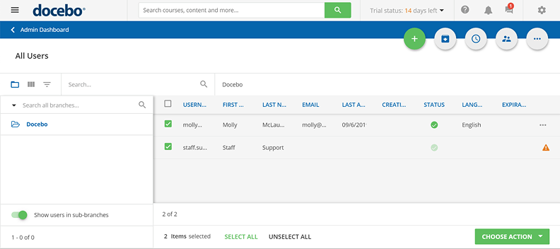 L'interface de Docebo Docebo est un LMS conforme à la norme SCORM