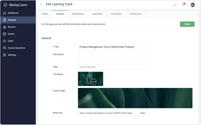 What Learning Track is and how to use it in iSpring LMS