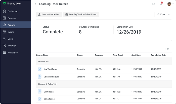 What Learning Track is and how to use it in iSpring LMS